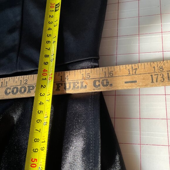 Lulus Forever Your‎ Girl Dress XL Black Satin Slip Dress Bodycon Stretchy Sexy - Picture 9 of 11